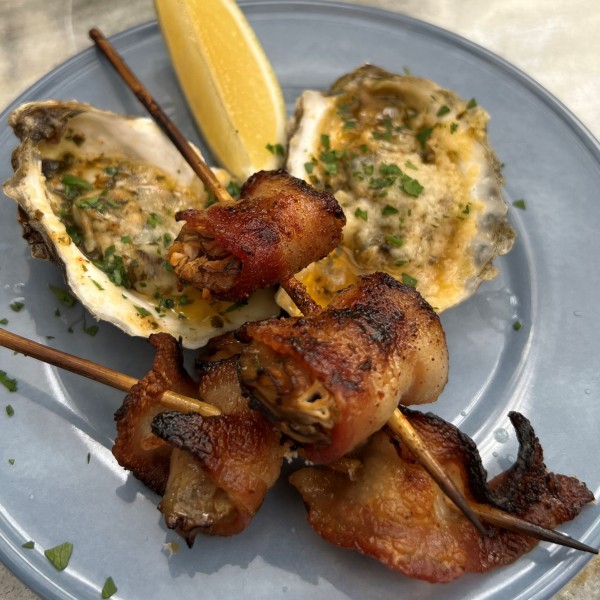 Grilled Bacon Wrapped Oysters (Angels on Horseback)